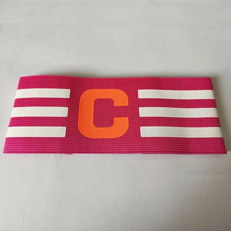 Football captain armband, pink with orange C, soccer accessories