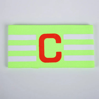 Football captain armband, neon green with red C, soccer accessories