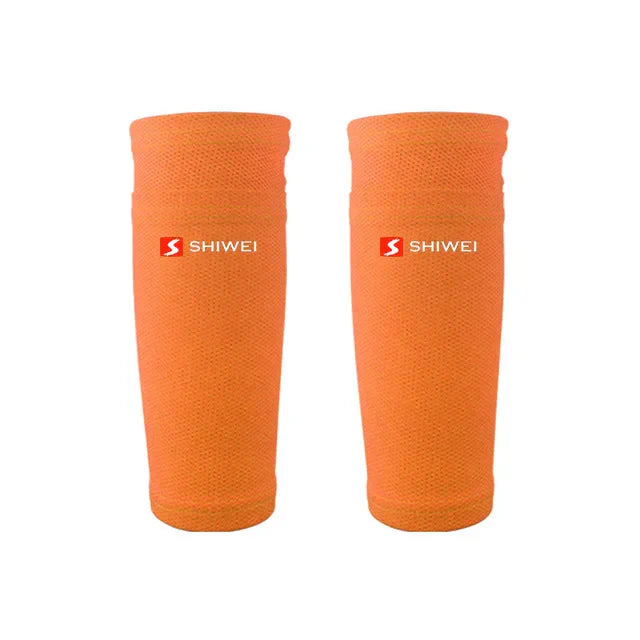 Orange Sleeves for Football Shin Pads