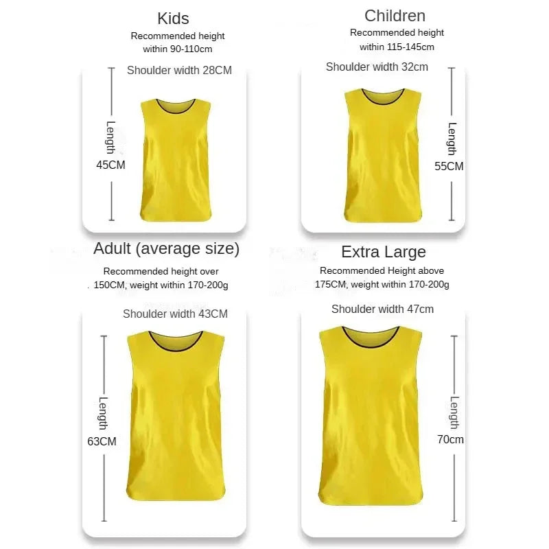 The Dimensions of the Football Training Bibs