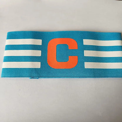 Football captain armband, blue with orange C, football accessories