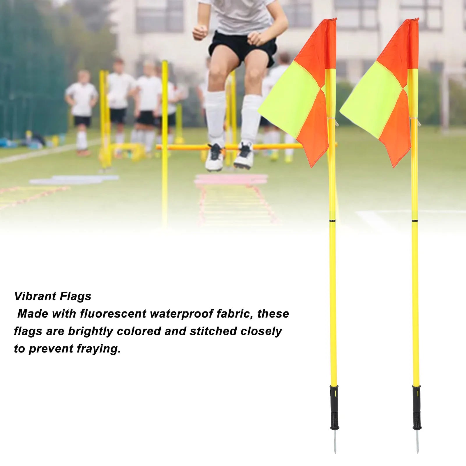 Football training poles with Vibrant flags