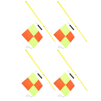 Four Football training poles with corner flags