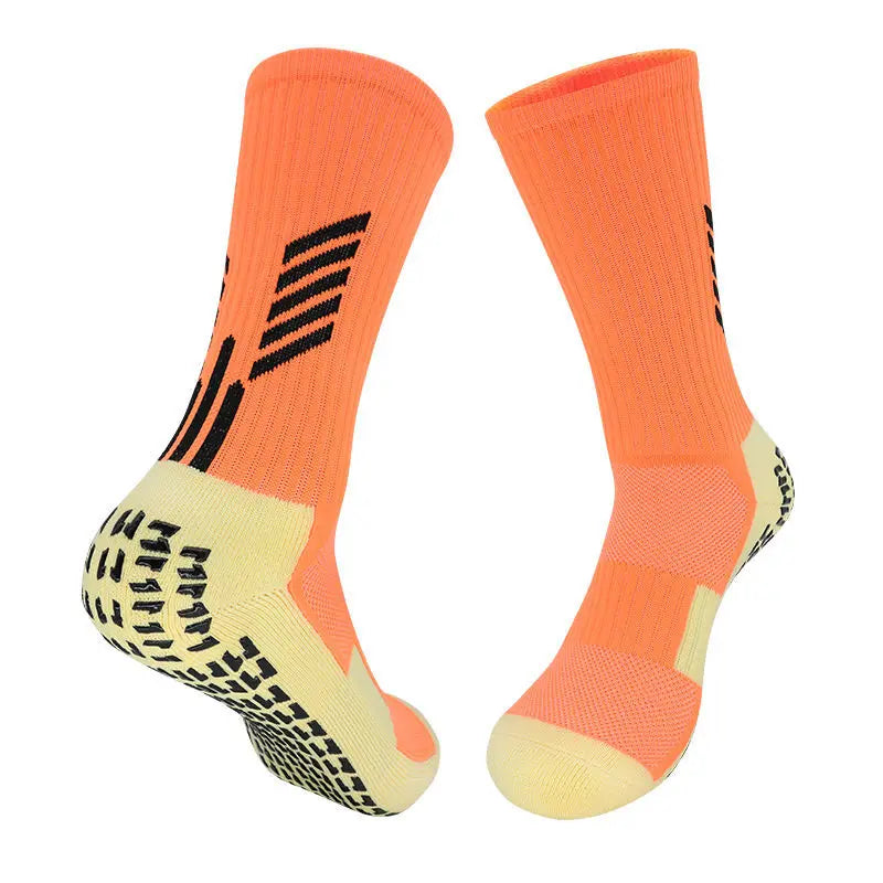 Orange grip socks - mid-calf length