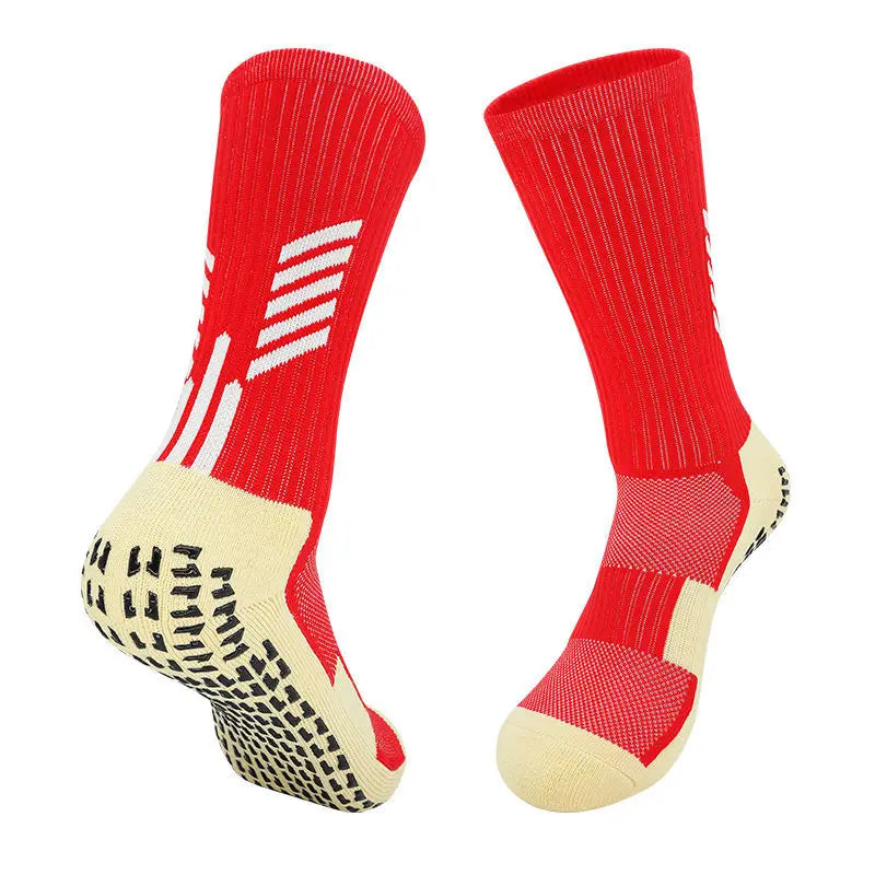 Red grip socks - mid-calf length