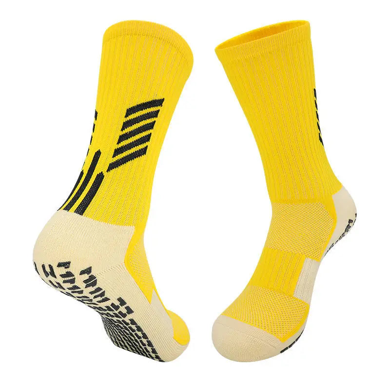 Yellow grip socks - mid-calf length