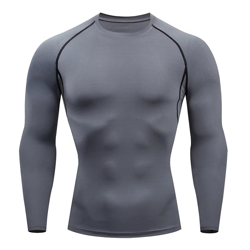 Gray Long Sleeve Compression Shirt