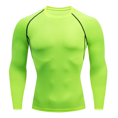 Green Long Sleeve Compression Shirt