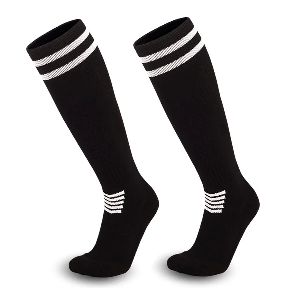 Black Non-Slip Football Socks