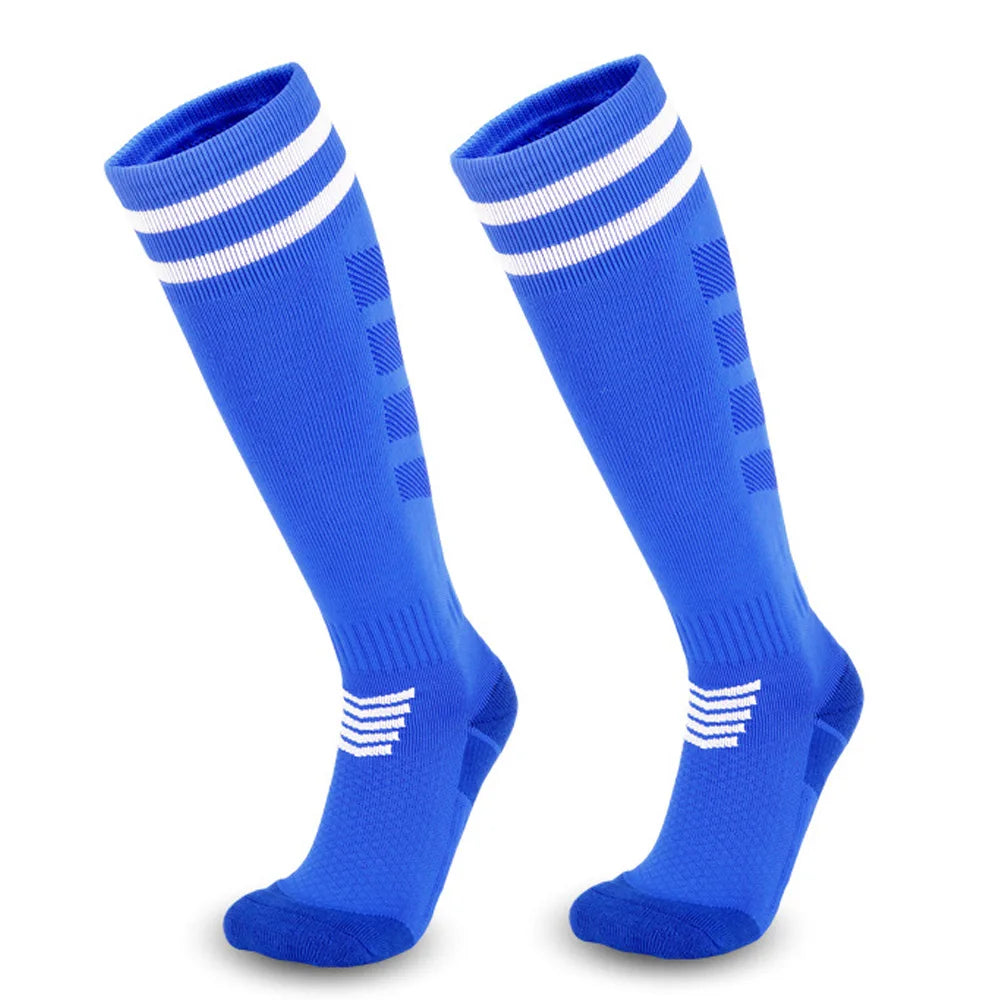 Blue Non-Slip Football Socks