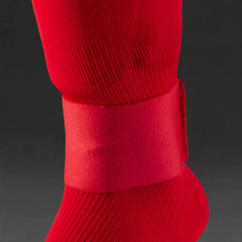 red shin guard fixed bandage tape